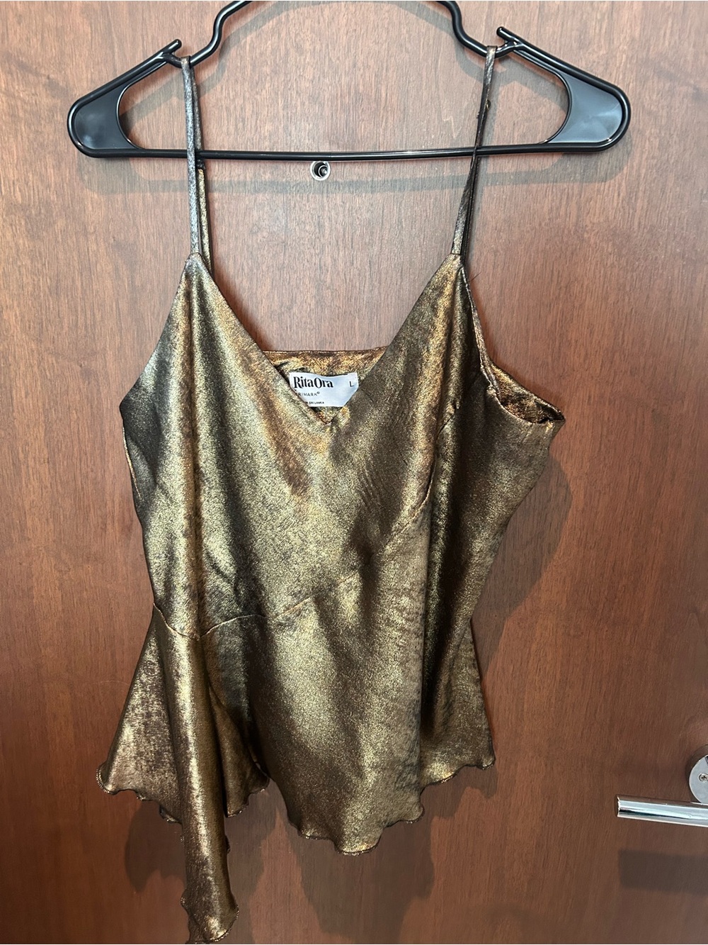 Primark Metallic Gold Satin Cami Top